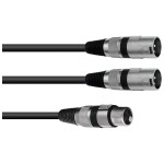 OMNITRONIC Adapter Y XLR(F)/2xXLR(M) 1m bk XLR żeński 2 x XLR męski 1 metr