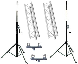 2 x Duratruss DT ST-3800B Statyw Oswietelniowy z korbą 3800 + TA400 + kratownice