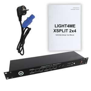 LIGHT4ME XSPLIT 2x4 rozdzielacz sygnału DMX splitter 8-kanałowy rack 19" 1U dwa tryby pracy