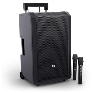 LD Systems ANNY® 12 przenośna kolumna akumulatorowa z bluetooth zestaw przenośny 2x mikrofon do reki