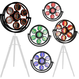 LIGHT4ME VINTAGE 700 LED retro reflektor sceniczny oświetlenie estradowe dekoracja światłem efekt tła ring 7x60 WW COB DEMO