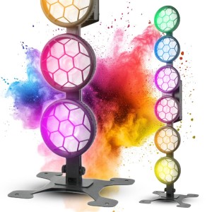 LIGHT4ME LUMEN HEXO efekt oświetleniowy retro LED DMX oświetlenie vintage 6x50W CW COB LED+ 288x0,5W RGB SMD 5050 LED efekt tła podstawa podłogowa