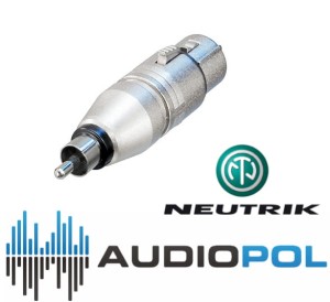 Neutrik NA2FPMM Przejściówka gniazdo XLR- wtyk RCA