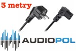 Kabel zasilający sieciowy do komputera kątowy 3m